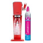 SodaStream Art Sparkling Water Maker (Mandarin Red) with CO2 and DWS Bottle