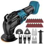 Cordless Oscillating Tool Compatible with Makita 18V Battery, 21000 OPM Oscillating Multi Tool Kit, 6 Variable Speed, Auxiliary Handle, Brushless Oscillating Saw for Cutting, Sanding Wood(No Battery)
