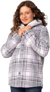 Free Country Girls' Chill Out Fleece Jacket Grey Plaid S