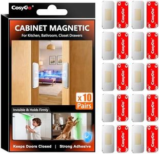CosyGo 10Sets Extra Strong Magnetic Cabinet Door Catch, No-Drill Invisible Ultra Thin Magnets for Cabinet Door Closure, Drawer Magnets with Strong Adhesive to Stay Closed