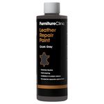 Furniture Clinic Leather Repair Paint | 2-in-1 Seal and Color | Use on Scratches, Tears, and Holes in Car Seats, Furniture | Quick and Easy Leather Repair Kit for Furniture (Dark Grey, 1.7oz)