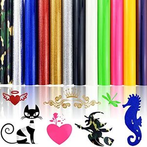 AUXIN 12 Sheets Iron-on Vinyl HTV, Assorted Pattern Check Heat Transfer Vinyl for T-Shirts Bags Fabric Craft, Easy to Weed & Cut, 15 * 25cm