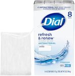 White Fresh Dial Bar Soap, Deodorant Body Wash, Moisture Balance, 8 bars