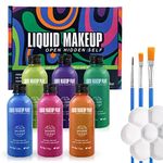 VIOLA HOUSE Makeup Liquid Face and Body Paint, Professional Water Based Face & Body, Makeup Special Effect for Adults, Kids, SFX Makeup Kit Cosplay Halloween(6 color set)