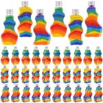 craftshou 60 Pcs Sand Art Bottles Bulk 75ml Sand Bottles Craft Kit for Kids 2.5 oz Plastic Clear Containers with Funnels for DIY Sand Art Craft Home Party Activity (Sand Not Included)