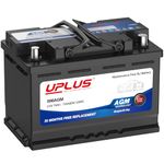 UPLUS 096AGM Car Battery, 12V 70Ah Maintenance Free Automotive Start-Stop Battery, 720A 120RC, High Performance Batteries Type 096 Agm