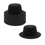 FOIBURELY 6 pcs 5.1" W Black Mini formal hats Miniature Hats for DIY Crafts Hair Accessories decorate