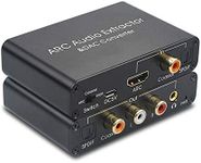 192KHz ARC Audio Adapter HD Audio Extractor Digital to Analog Audio Converter DAC SPDIF Coaxial RCA 3.5mm Jack Output