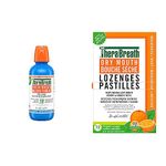 TheraBreath Fresh Breath Oral Rinse - Icy Mint | Fights Bad Breath | Certified Vegan, Gluten-Free, & Kosher | 473ml & Dry Mouth Lozenges with Added ZINC - Mandarin Mint | Supports