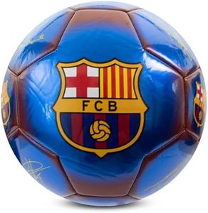 Hy-Pro Pallone da calcio con licenza ufficiale FC Barcelona Classic Signature | Metallic, taglia 5, Barca, allenamento, partita, merchandising, da collezione, per bambini e adulti, blu/rosso