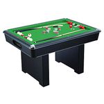 Renegade 54-in Slate Bumper Pool Table for Family Game Rooms with Green Felt, 48-in Cues, Balls, Brush and Chalk