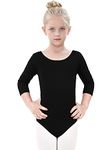 Kefiyis Ballet Leotard for Girls Cotton Dance Leotards Mesh Back Dance Tops Bodysuit Gymnastics Leotards for Toddler Kids 140-150