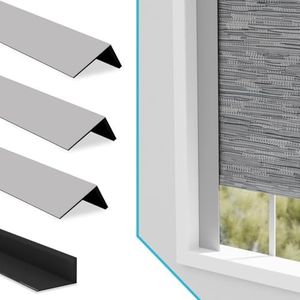 Blindify Light Blocking Strips, Black Lining Light Blockers for Window Shades and Blinds, Blackout Side Tracks for Bedroom Grey 4 Pcs