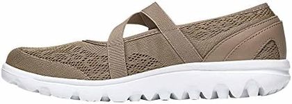 Propét Women's Travelactiv Mary Jan Jane Flat, Honey, 7.5 UK