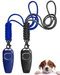 TODREMOU Dog Whistle Recall Training 2 Pack-Professional High Pitch-Can Be Heard By Human Ears (Blue+Black)