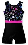 ACOCOPY Dance Leotards for Girls Breathable Gymnastics Biketards Unitard Sparkly Star Ballet Bodysuit with Shorts