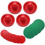 Hysagtek 4Pcs 96mm Air Hockey Pushers Air Hockey Ball Table Mallet Goalies with 8Pcs Pucks,Red