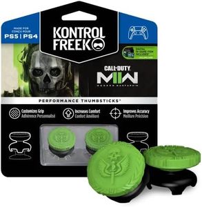 KontrolFreek Call of Duty: Modern Warfare II Performance Thumbsticks for Playstation 4 (PS4) and Playstation 5 (PS5) | 2 High-Rise, Hybrid/Flat | Black/Green
