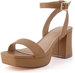 CUSHIONAIRE Women's Cherry platform dress sandal +Memory Foam and Wide Widths Available, Tan 10