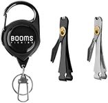 Booms Fishing FC2 Fishing Knot Tools Fishing Line Clipper, 1pc Black & 1pc Silver Fishing Nail Clippers and 1pc Retractor