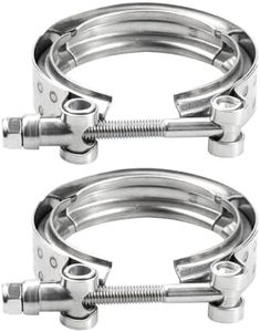 VehiMata 3.0 Inch V Band Clamp for Flange Kit Stainless Steel 2PCS (No flanges)