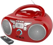 Portable CD Player Boombox with Bluetooth, FM Radio, USB Input, 3.5mm AUX and Headphone Jack, Clear Stereo Sound