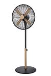 Russell Hobbs RHMPF1601WDB 16 Inch Scandi Electric Pedestal Fan, Tall Standing Fan, 1 m to 1.25 m Height, 3 Speed Settings, Oscillating Fan and Adjustable Tilt, 60W, Black and Wood Effect