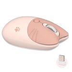 AVEKI Wireless Mouse Silent, Cute 2.4G Cordless Mice for Girl with USB Receiver Cat Mouse for Laptop PC Computer MAC (Milk Tea Brown)