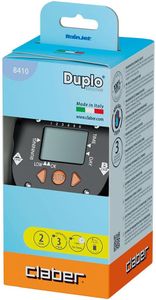 Claber Aquadue Duplo Evolution Water Timer – Black/Orange, Dual Outlet