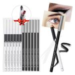 12PCS Erinde Eyeliner Pencil Set, White Eyeliner Pencil, Soft Black Eye Liner Eyebrow pencil, Eye Brightener Stick, Waterproof Natural Matte Hypoallergenic, White Eye Liners Makeup Pencils