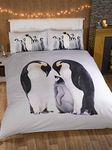 Rapport Home Quilt Duvet Cover and 2 Pillowcase Bed Set, Photographic Animal, Polyester-Cotton, White, King
