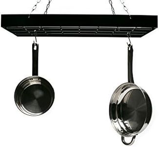 Fox Run 7801 Rectangle Pot Rack with Chains and Hooks, Black