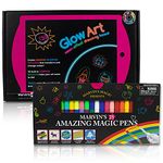 Marvin's Magic - Arts & Crafts Multipack - Includes Glow Art Light Up Kids Art Set & Amazing Magic Pens - Create 3D Lettering or Write Secret Messages - Light Up Kids Art Set - Pink