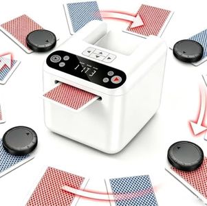 LAETENIN Automatic Card Dealer Machine with 4 Remotes,for 1-3 Decks,12 Players, Rechargeable Card Dealing Machine, 360°/180° Deal, Built-in Gameplays, Portable Card Dealer for Bridge,UNO & More T1-W