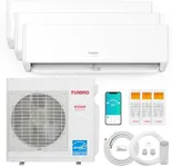 TURBRO 36,000 BTU 3 Zones Mini Split AC/Heating System, Ductless Multi Zones Inverter Mini Split Air Conditioner with Heat Pump, 21.5 SEER2, WiFi Enabled, Greenland (12K+12K+12K), 230V