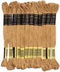 UMC STAG Pack of 12 Premium Embroidery Thread | 100% Egyptian Cotton Premium Skeins | Cross Stitch Embroidery Floss | Oeko TEX Certified Stranded Cotton | Ideal for Arts & Crafts (Hazelnut Brown 373)