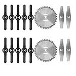 Weed Wacker Replacement Blade, Weed Eater Brush Cutter Stainless Steel Blade Heads, Lawn Mower Grass Trimmer Blade, 2PCS Round Saw Blades & 4PCS Metal Blades & 10PCS Nylon Blades, Total 16PCS