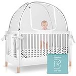 Pro Baby Safety Pop Up Crib Tent, Fine Mesh Netting Cover to Keep Baby from Climbing Out, Falls and Mosquito Bites, Safety Net, Canopy Netting Cover - Sturdy & Stylish Infant Crib Topper