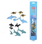 Wild Republic 21669 Animal Figurines Figures Aquatic Family Playset, Nature Tube, 12 Pieces, Multi