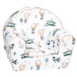 DELSIT Toddler Chair & Kids Armchair - European Made Premium Design - Perfect Reading Chairs for Toddlers - Lightweight Playroom Decor (Hot Air Balloons)