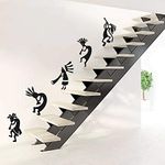 StickMe 'African Music Band - Doodle - Kokopelli Art - Set of 5 Stair Wall Stickers ' -SM557 (Multi Colour, Vinyl - 120cm X 30 cm)