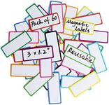 60 Dry Erase Magnetic Labels: 3"x1.2" Blank Name Plates, Name Tags, Strips Magnets - Perfect for Home, Office, School Organization