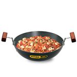 Hawkins Futura 1.5 Litre Deep Fry Pan, Hard Anodised Kadai, Round Bottom Kadhai, Small Kadai, Black (AK15)