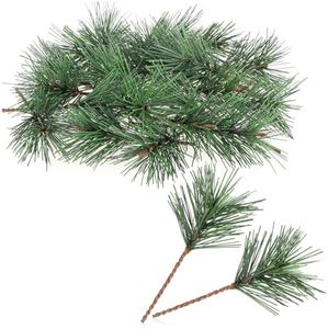 com-four® 25x Branches décoratives d'aiguilles de pin - Décorations de Noël dispersées - Kit de Bricolage pour couronnes de l'Avent et comme décorations de Noël (25 pièces - Branches de pin)