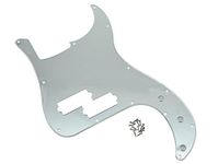 KAISH 13 Hole Precision Bass Pickguard PB P Bass Scratch Plate Fits USA/Mexican Fender Precision Bass Silver Mirror