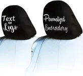 Yupbizauto Personalized Embroidery Headrest Covers for Truck, SUV & Car - Customized Auto Accessories, for Men and Women- 2-Piece Set Made in The USA for Style & Comfort on The Road