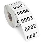 Juvale Inventory Label Stickers, Consecutive Numbers (1000 Count)