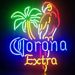 19" JoJogery Parrot with Palm Neon Sign for Corona Bar Signs, Handcrafted GEN2 LED Neon Sign Safety &Super Bright,Fast