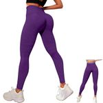 DVDVBOOM 3D Compression Leggings Women, High Waist Anti Cellulite Leggings, Workout Bum Scrunch Butt Lift Leggings, Gym Trousers Womens (UK, Alpha, M, Regular, Regular, Deep Purple)