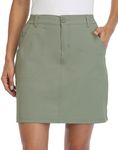 Willit Women's Skorts Golf Casual Skort Skirts UPF 50+ Quick Dry Zip Pockets Outdoor Hiking Sage Green S